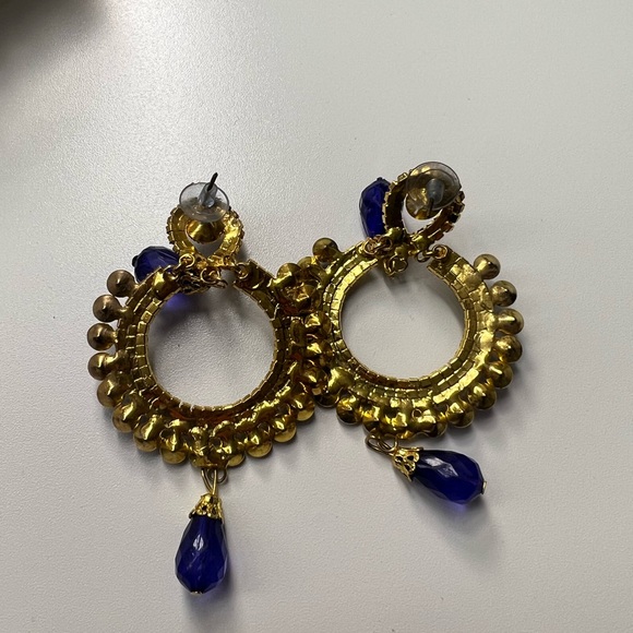 Earrings navy blue / blue worn once - Picture 4 of 4